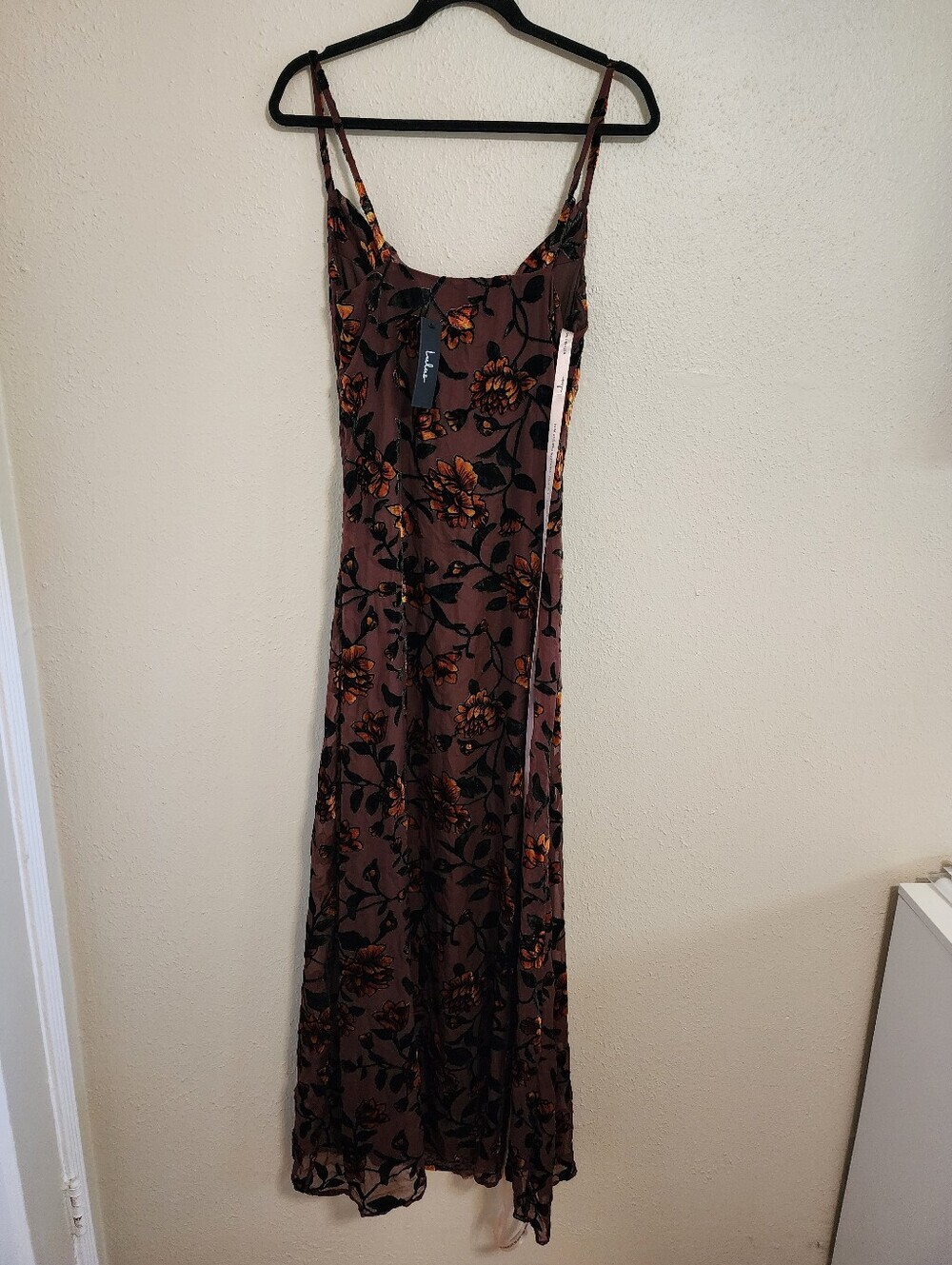 Lulus Romance in the Making Plum Purple Floral Print Velvet Maxi Dress Wedding - Picture 8 of 9